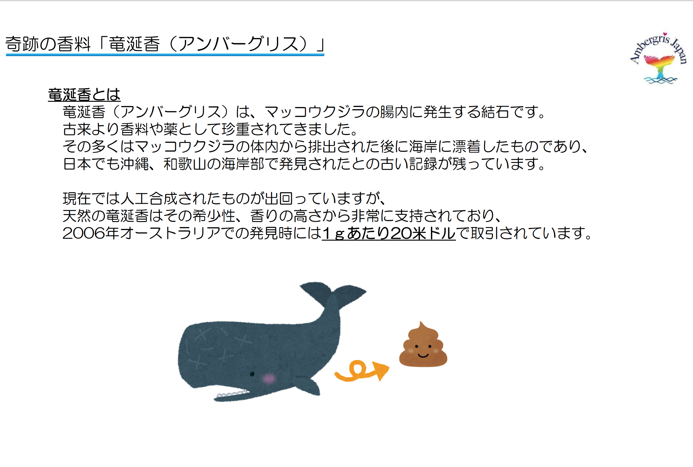 竜涎香（りゅうぜんこう）普及団体、アンバーグリスジャパン